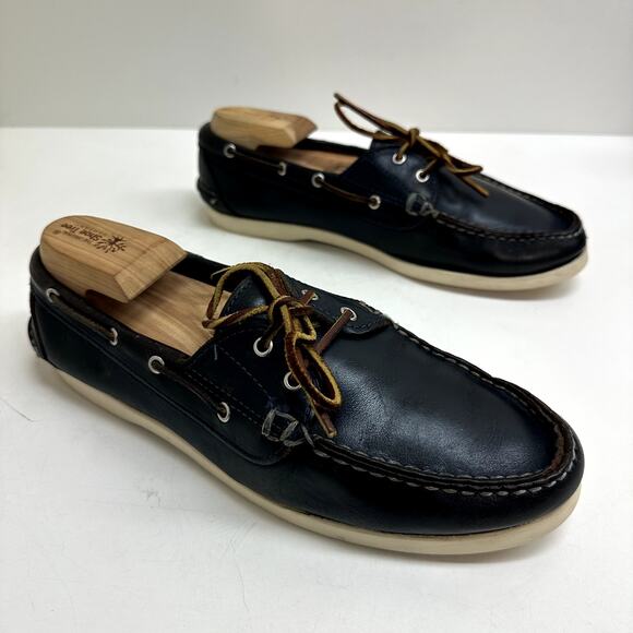 Oak Street Bootmakers Boat Shoe Navy Chromexcel Leather Men's Size 9 - Picture 4 of 12